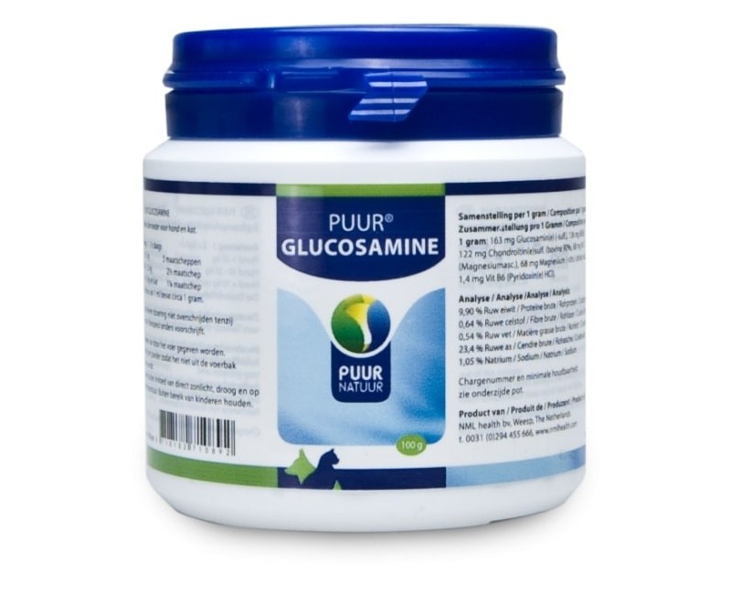 Supliment natural Puur® Glucozamina 100 g pentru articulatii caini
