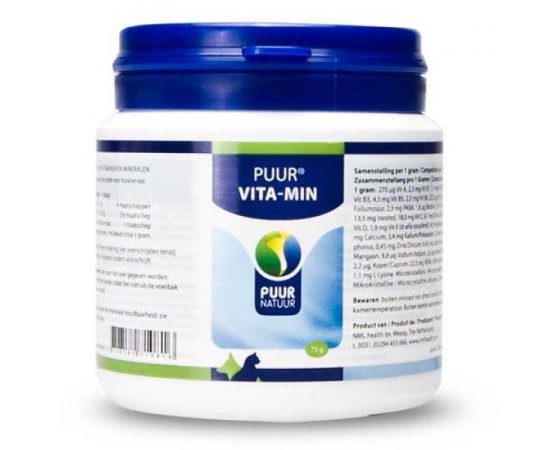 Supliment natural Puur® Vita-Min 75 g concentrat de vitamine si minerale pentru caini