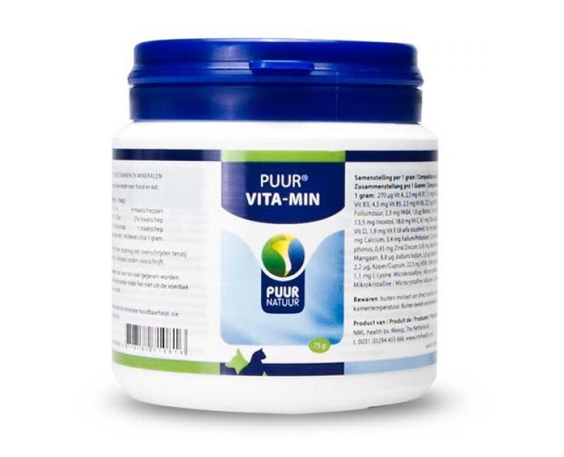 Supliment natural Puur® Vita-Min 75 g concentrat de vitamine si minerale pentru caini