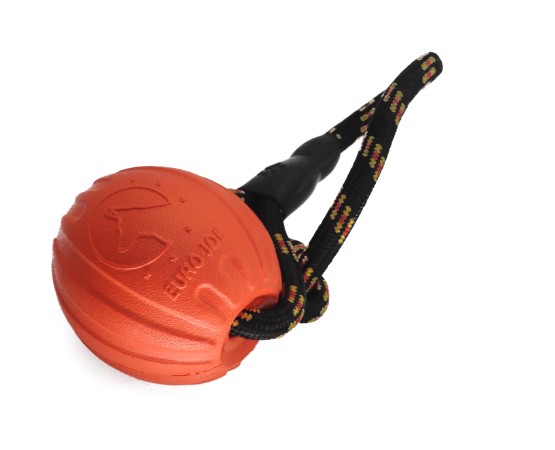 Minge cu snur Euro Joe Super Red Ball pentru dresaj canin 7 cm