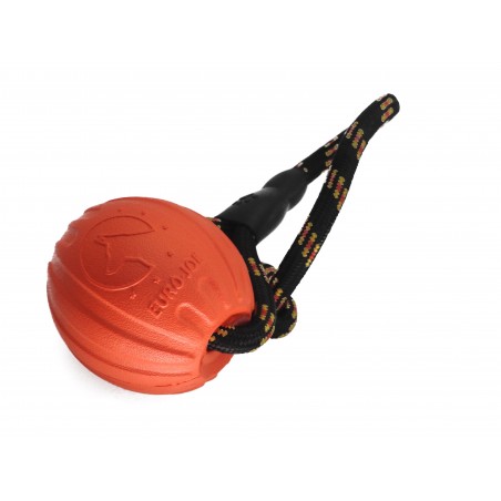 Minge cu snur Euro Joe Super Red Ball pentru dresaj canin 7 cm