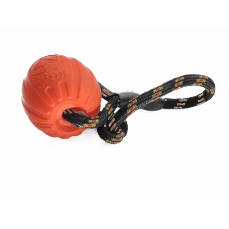 Minge cu snur Euro Joe Super Red Ball pentru dresaj canin 7 cm