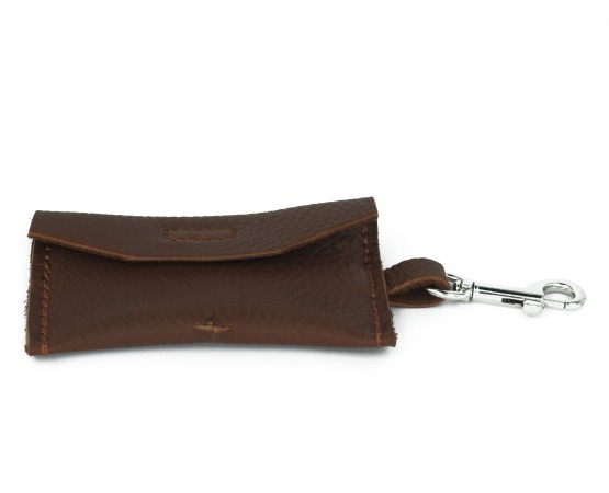 Saculet din piele naturala nappa pentru pungi igienice caini