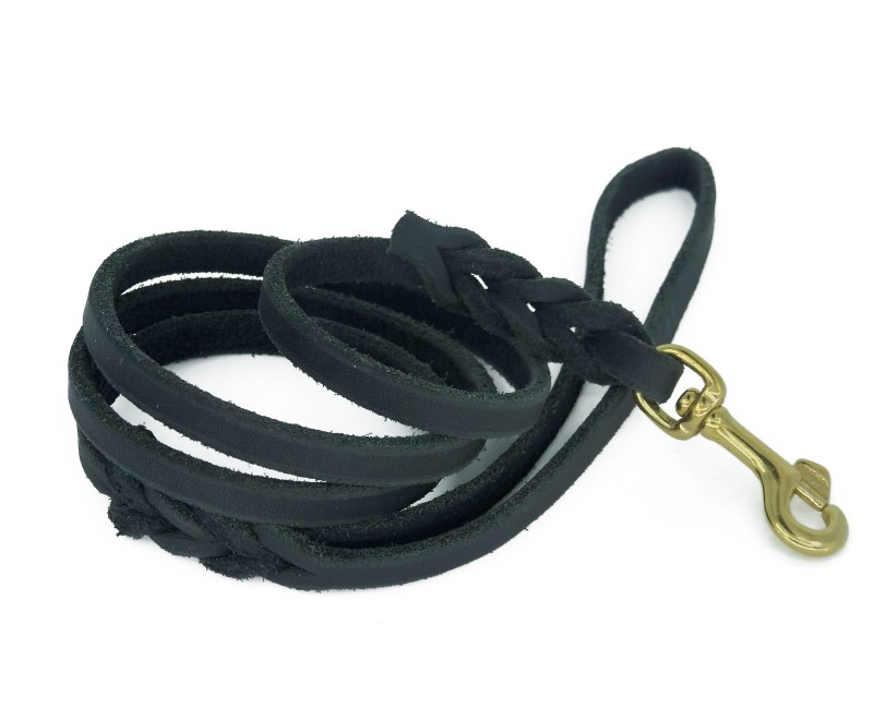 Lesa Black Mamba® Super Soft din piele naturala cu capetele impletite 12 mm x 200 cm