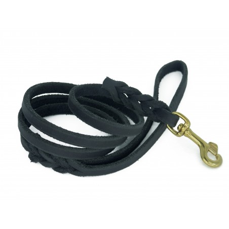 Lesa Black Mamba® Super Soft din piele naturala cu capetele impletite 12 mm x 200 cm
