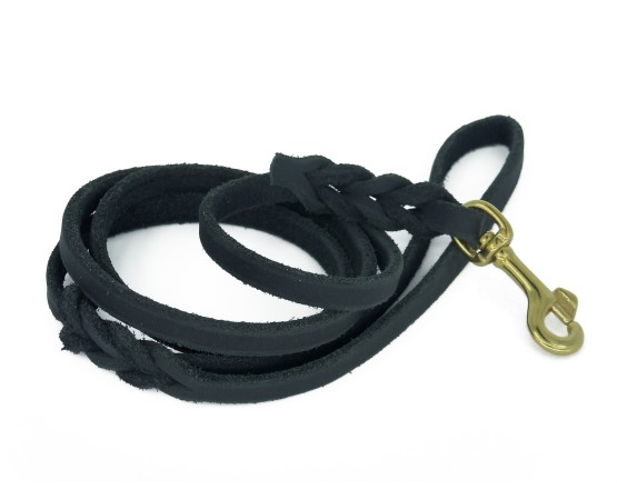 Lesa Black Mamba® Super Soft din piele naturala cu capetele impletite 12 mm x 200 cm