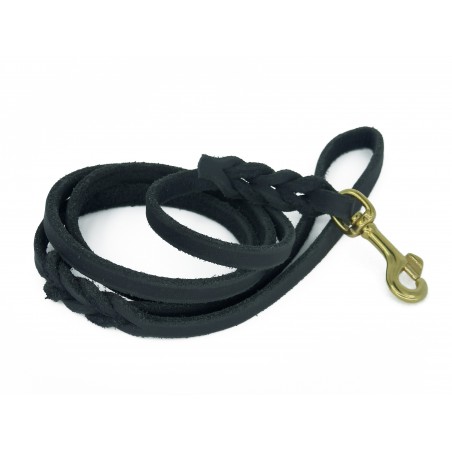 Lesa Black Mamba® Super Soft din piele naturala cu capetele impletite 12 mm x 200 cm