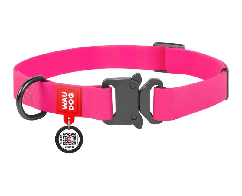 Zgarda reglabila pentru caini WAW DOG Watreproof with QR Passport