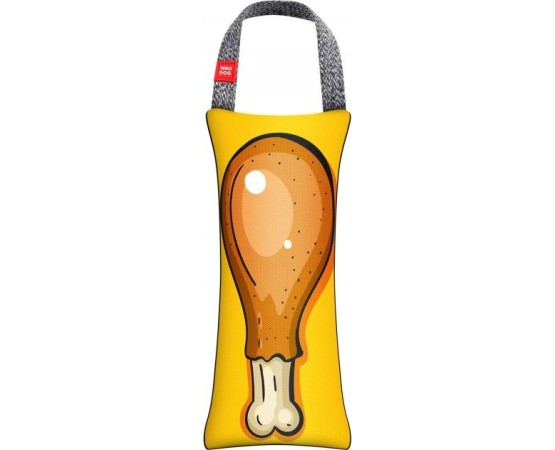 Jucarie tip tug WAUDOG Fun with squeaker ,, Chicken drumstick '' M pentru caini