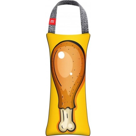 Jucarie tip tug WAUDOG Fun with squeaker ,, Chicken drumstick '' M pentru caini