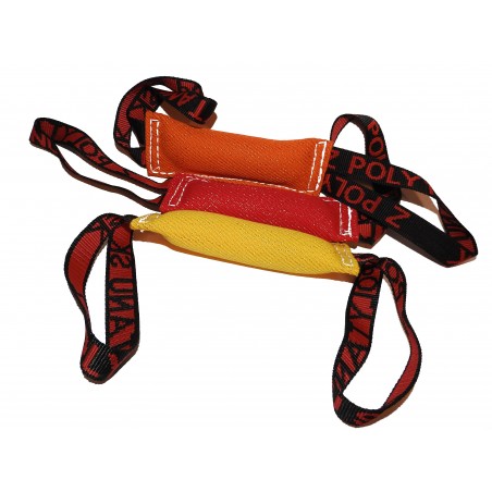 Tug material francez RING Z Polytanu SK cu doua manere pentru dresaj canin / 25 x 6 cm