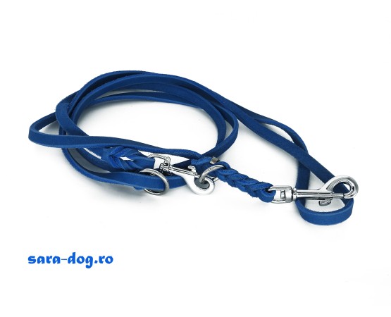 Lesa reglabila de lux Royal Blue pentru dresaj canin