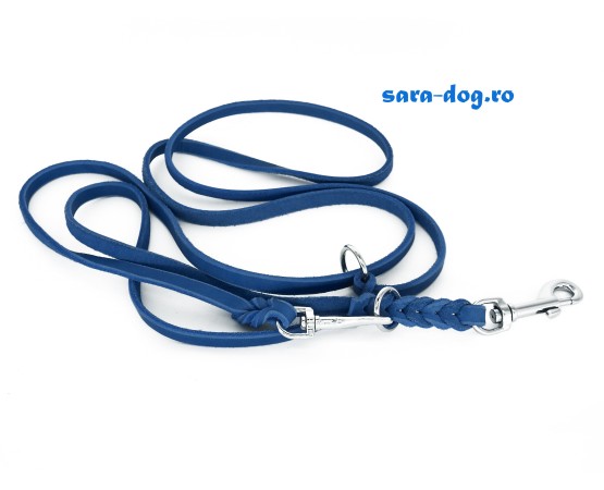 Lesa reglabila de lux Royal Blue pentru dresaj canin