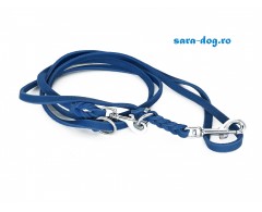 Lesa reglabila de lux Royal Blue pentru dresaj canin