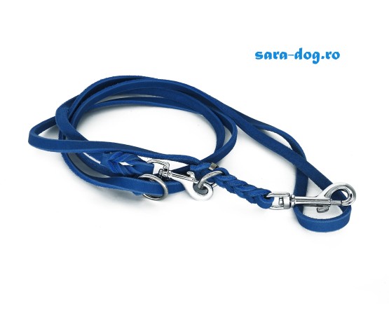 Lesa reglabila de lux Royal Blue pentru dresaj canin
