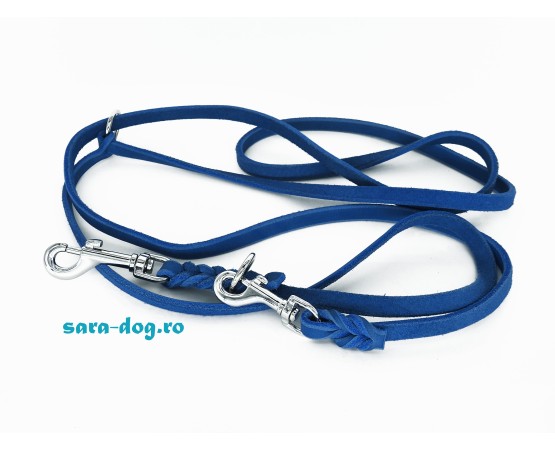 Lesa reglabila de lux Royal Blue pentru dresaj canin