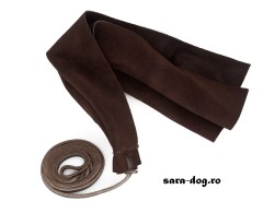 Tug tip carpa din piele naturala ABC Sport Klin prevazut cu lesa din piele naturala pentru dresaj canin