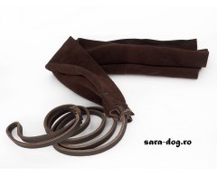 Tug tip carpa din piele naturala ABC Sport Klin prevazut cu lesa din piele naturala pentru dresaj canin