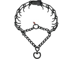 Zgarda profesionala Hermann Sprenger® cu Click Lock si inel pivotant 3,2 mm Inox Negru pentru dresaj canin .