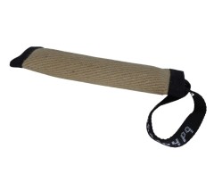 Tug din iuta prevazut cu un maner pentru dresaj canin 27 x 7 cm