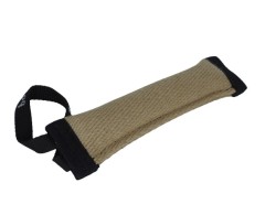 Tug din iuta prevazut cu un maner pentru dresaj canin 27 x 7 cm