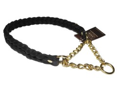 Zgarda strangulanta Junior Hundebedarf impletita din piele naturala