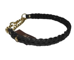 Zgarda strangulanta Junior Hundebedarf impletita din piele naturala