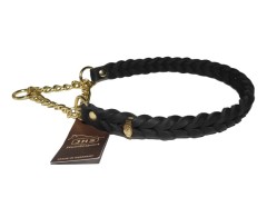 Zgarda strangulanta Junior Hundebedarf impletita din piele naturala