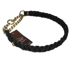 Zgarda strangulanta Junior Hundebedarf impletita din piele naturala