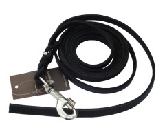 Lesa neagra de lux din piele naturala cu capete impletite 12 mm x 250 cm