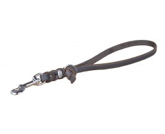 Lesa scurta profesionala JHS Hundesport din piele prevazuta cu inel si nod