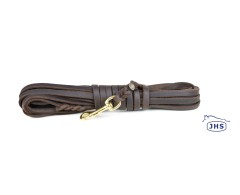 Lesa profesionala din piele naturala pentru urma , Mantrailing 7,5 m JHS Hundesport , feronerie alama