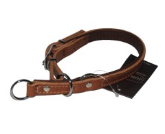 Zgarda profesionala strangulanta din piele naturala JHS Hundesport