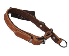 Zgarda profesionala strangulanta din piele naturala JHS Hundesport