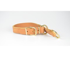 Zgarda strangulanta din piele super premium BRANDY 25 mm Chrome Free Leather