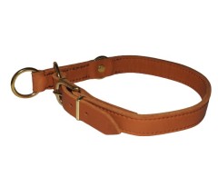 Zgarda strangulanta din piele super premium BRANDY 25 mm Chrome Free Leather