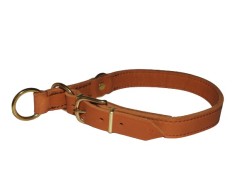 Zgarda strangulanta din piele super premium BRANDY 25 mm Chrome Free Leather