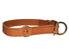 Zgarda strangulanta din piele super premium BRANDY 25 mm Chrome Free Leather