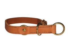 Zgarda strangulanta din piele super premium BRANDY 25 mm Chrome Free Leather