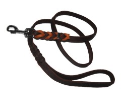 Lesa super premium Bicolor din piele naturala cu capete impletite 130 cm