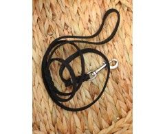 Lesa BLACK din piele naturala cu capetele impletite 8 mm / 130 cm