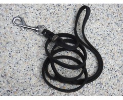 Lesa BLACK din piele naturala cu capetele impletite 8 mm / 130 cm