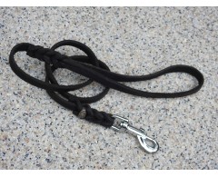 Lesa BLACK din piele naturala impletita la capete 10 mm / 130 cm