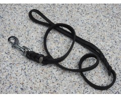 Lesa BLACK din piele naturala impletita la capete 10 mm / 130 cm