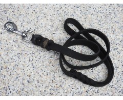 Lesa super premium din piele naturala neagra cu capete impletite 100 cm