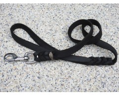 Lesa super premium din piele naturala neagra cu capete impletite 100 cm