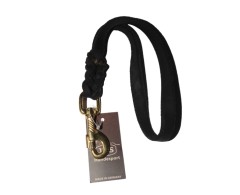 Lesa scurta tip bucla Black Junior Hundebedarf din piele naturala 15 mm / 35 cm feronerie alama