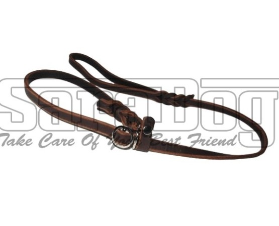 Lesa din piele strangulanta Black Mamba Leather® pentru prezentare caini in expozitii canine .