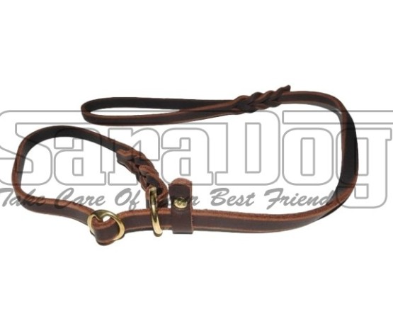Lesa din piele strangulanta Black Mamba Leather® pentru prezentare caini in expozitii canine
