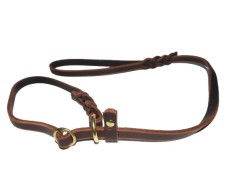 Lesa din piele strangulanta Black Mamba Leather® pentru prezentare caini in expozitii canine